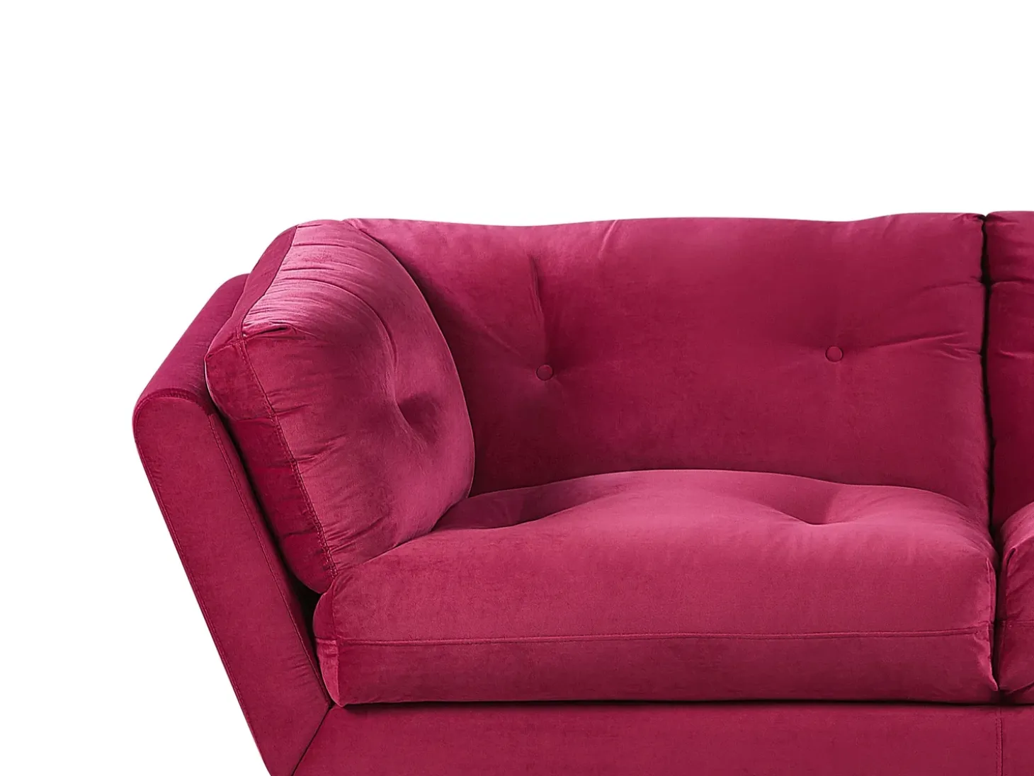 Clearance Sofa dla 3 osób LENVIK Welur Burgundowy Sofy Tapicerowane|Wszystkie Sofy