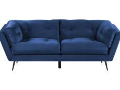 Online Sofa dla 3 osób LENVIK Welur Granatowy Sofy Tapicerowane|Wszystkie Sofy