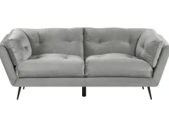 Sofa dla 3 osób LENVIK Welur Szary Sofy Tapicerowane|Wszystkie Sofy
