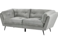 Sofa dla 3 osób LENVIK Welur Szary Sofy Tapicerowane|Wszystkie Sofy