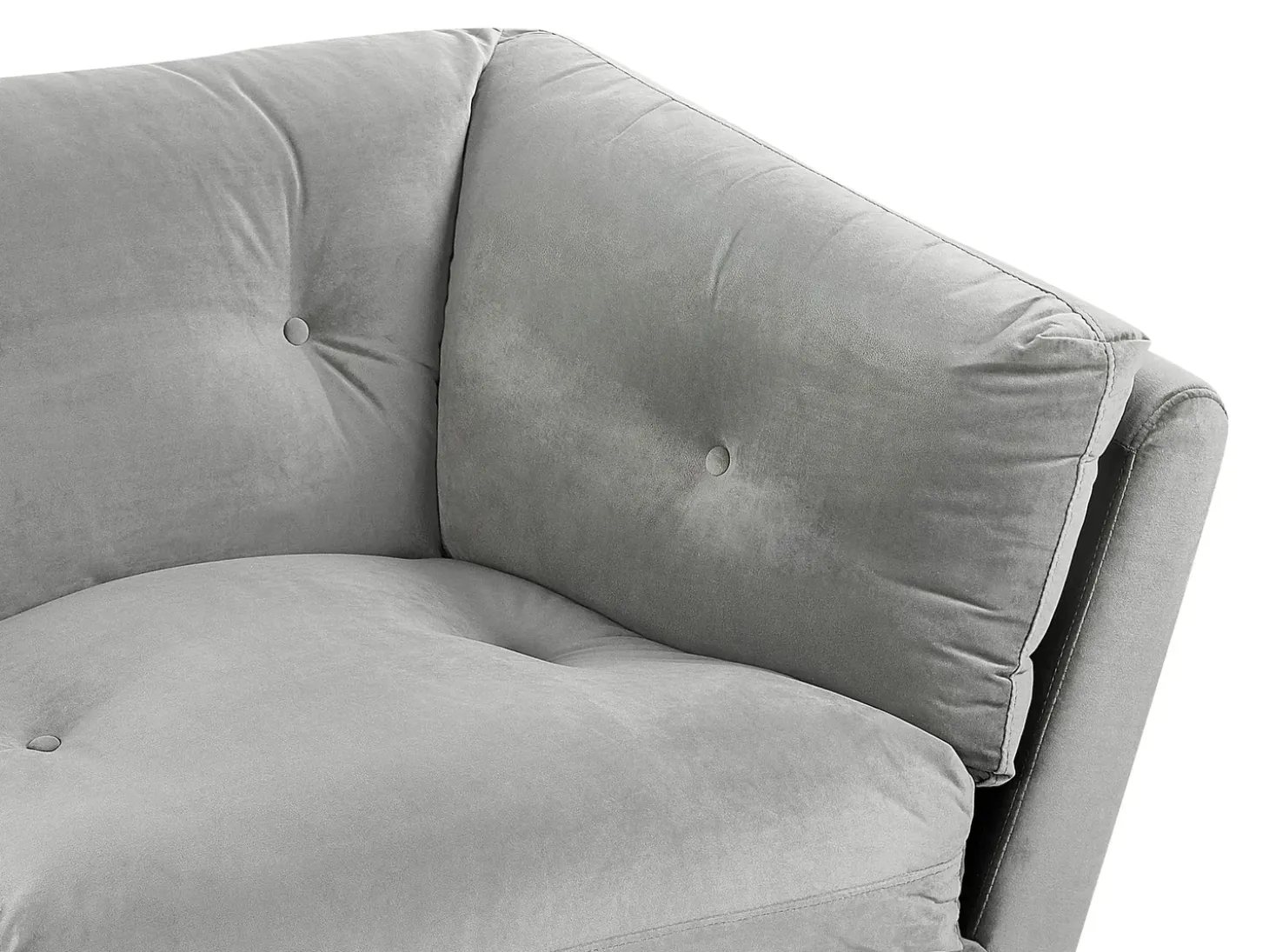 Sofa dla 3 osób LENVIK Welur Szary Sofy Tapicerowane|Wszystkie Sofy