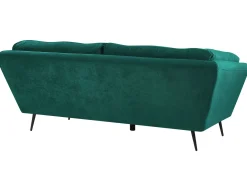 Discount Sofa dla 3 osób LENVIK Welur Szmaragdowy Sofy Tapicerowane|Wszystkie Sofy