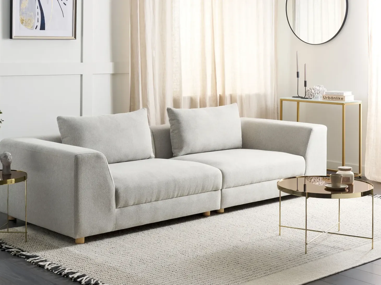 Discount Sofa dla 3 osób LERMON Jasno Sofy Tapicerowane|Wszystkie Sofy
