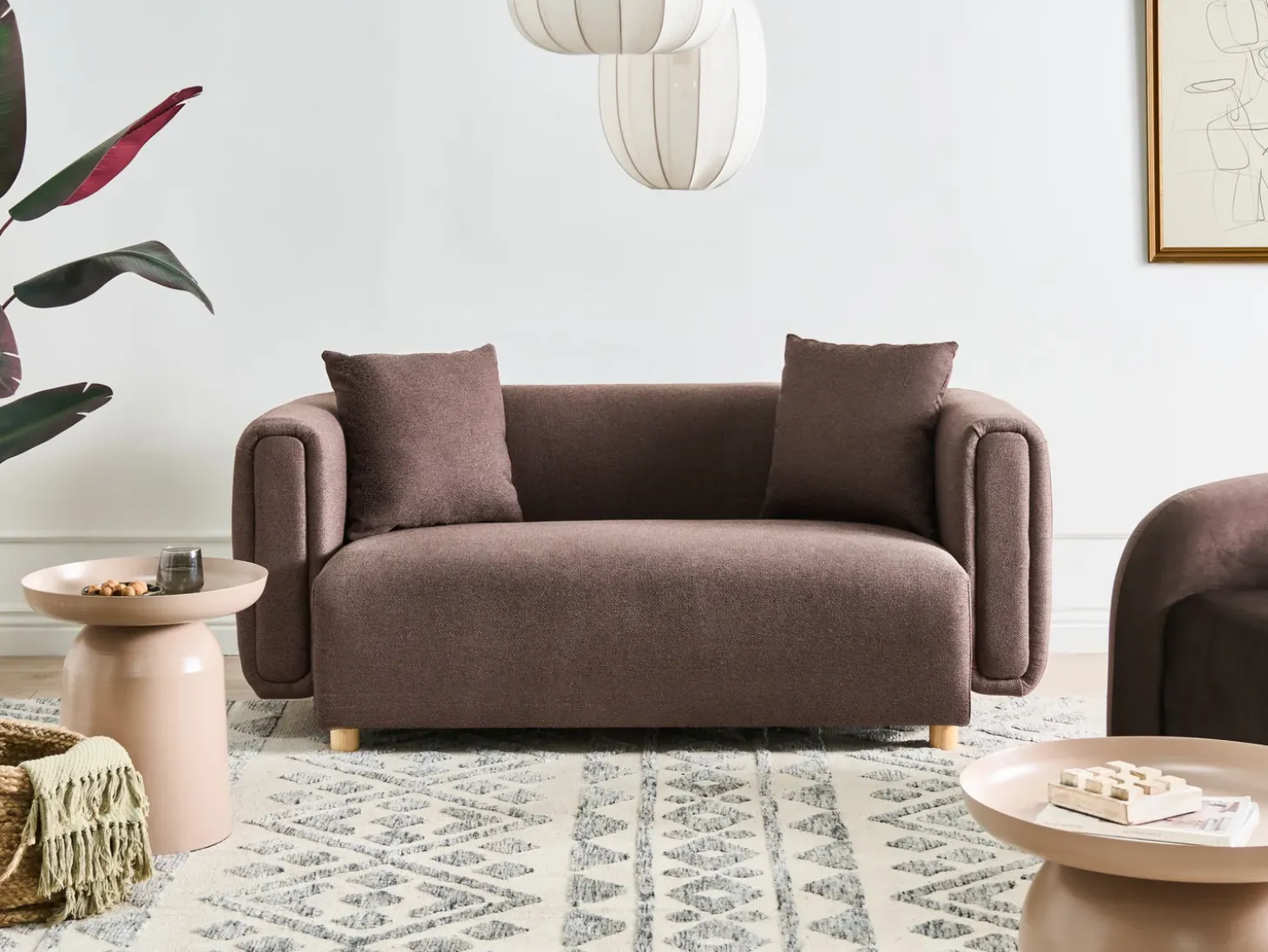 Hot Sofa dla 2 osób LILLEROD Ciemno Sofy Tapicerowane|Sofy Dwuosobowe
