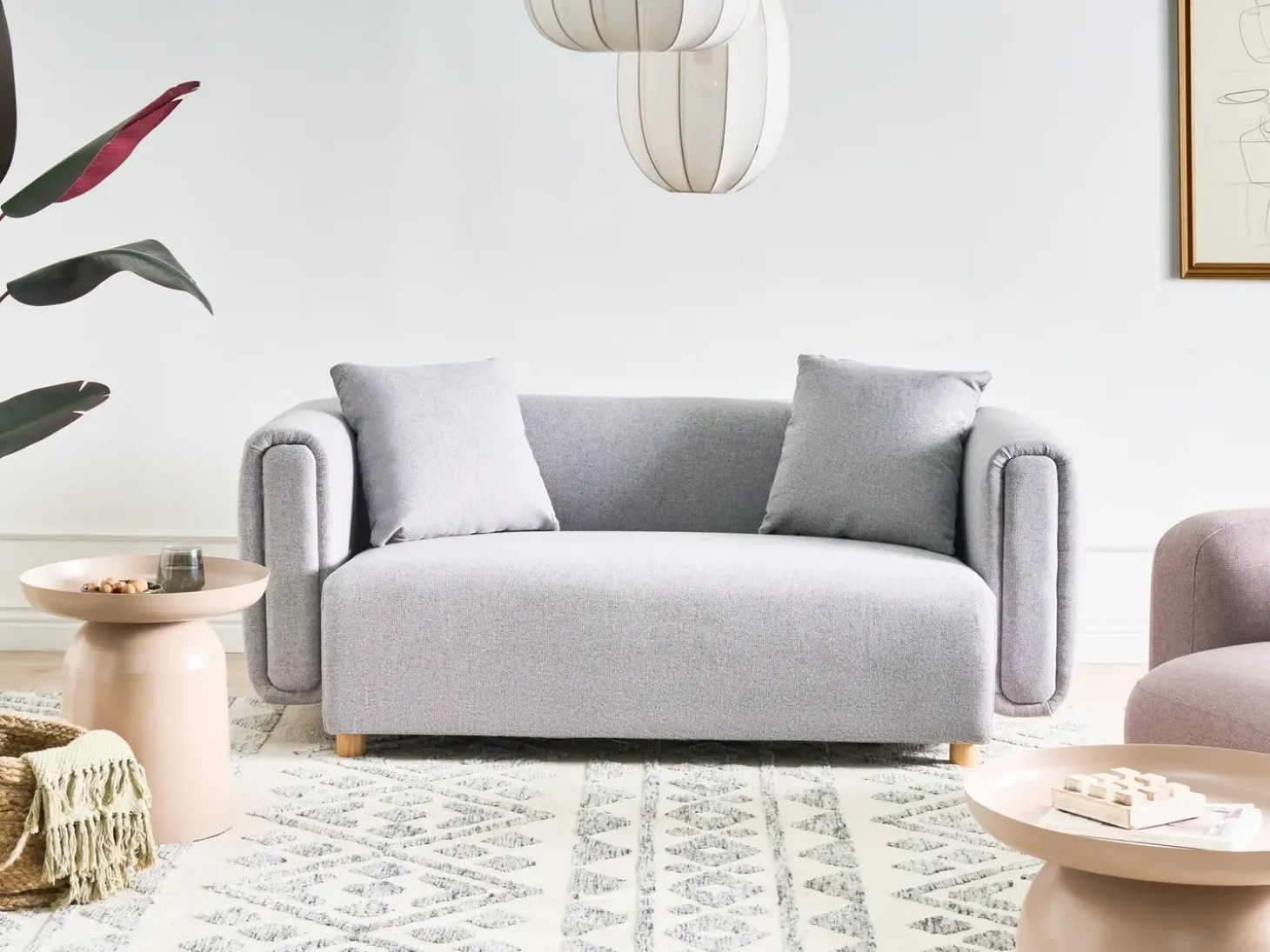 Clearance Sofa dla 2 osób LILLEROD Szary Sofy Tapicerowane|Sofy Dwuosobowe