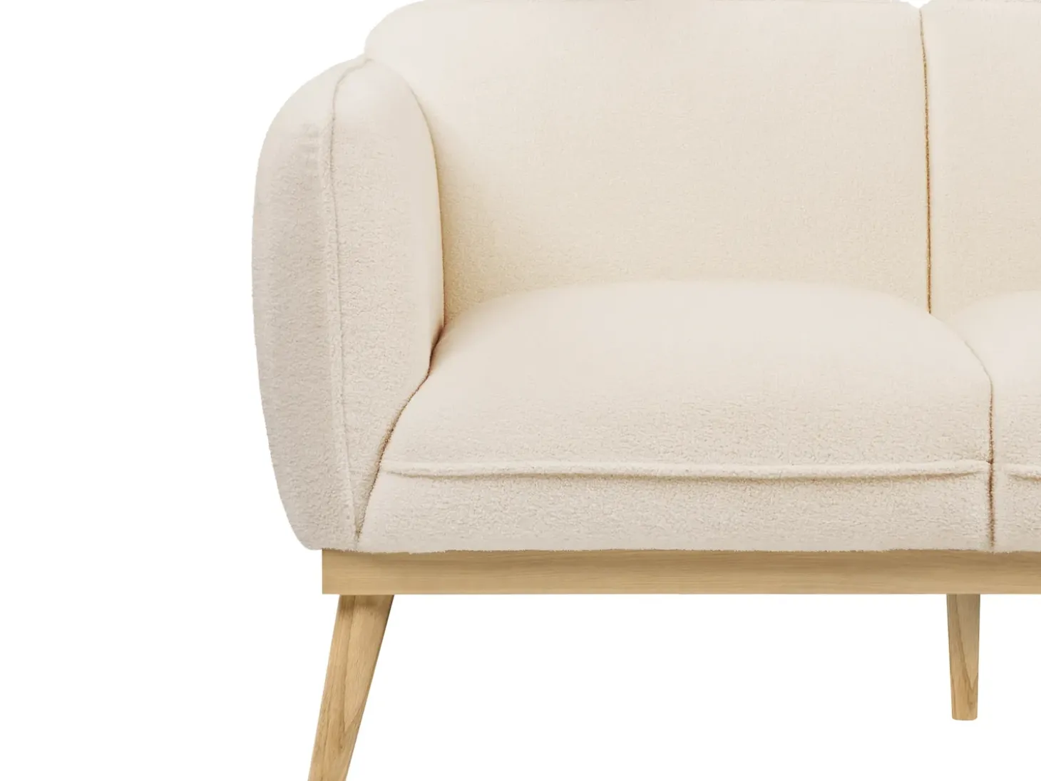 New Sofa dla 2 osób LJUNG Boucle Jasnobeżowy Sofy Tapicerowane|Sofy Dwuosobowe