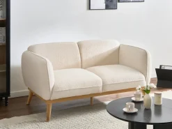 New Sofa dla 2 osób LJUNG Boucle Jasnobeżowy Sofy Tapicerowane|Sofy Dwuosobowe