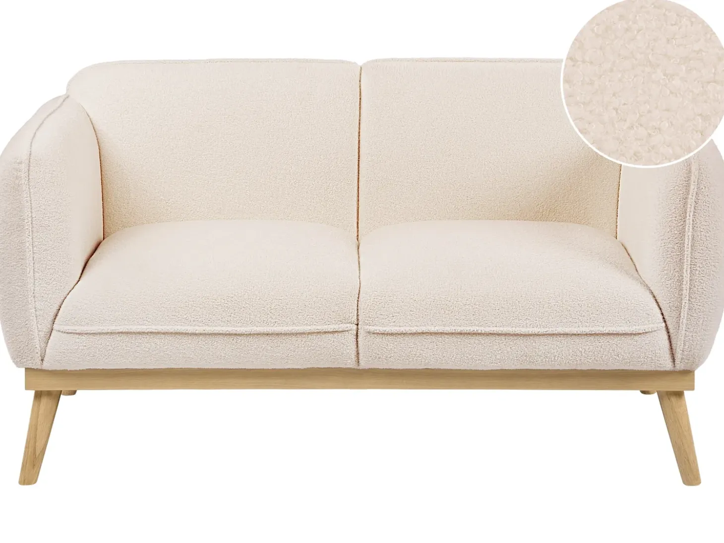 New Sofa dla 2 osób LJUNG Boucle Jasnobeżowy Sofy Tapicerowane|Sofy Dwuosobowe
