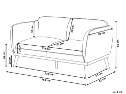 Outlet Sofa dla 2 osób LJUNG Czarny Sofy Tapicerowane|Sofy Dwuosobowe