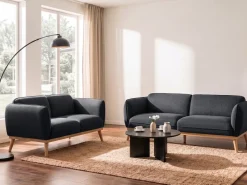 Outlet Sofa dla 2 osób LJUNG Czarny Sofy Tapicerowane|Sofy Dwuosobowe