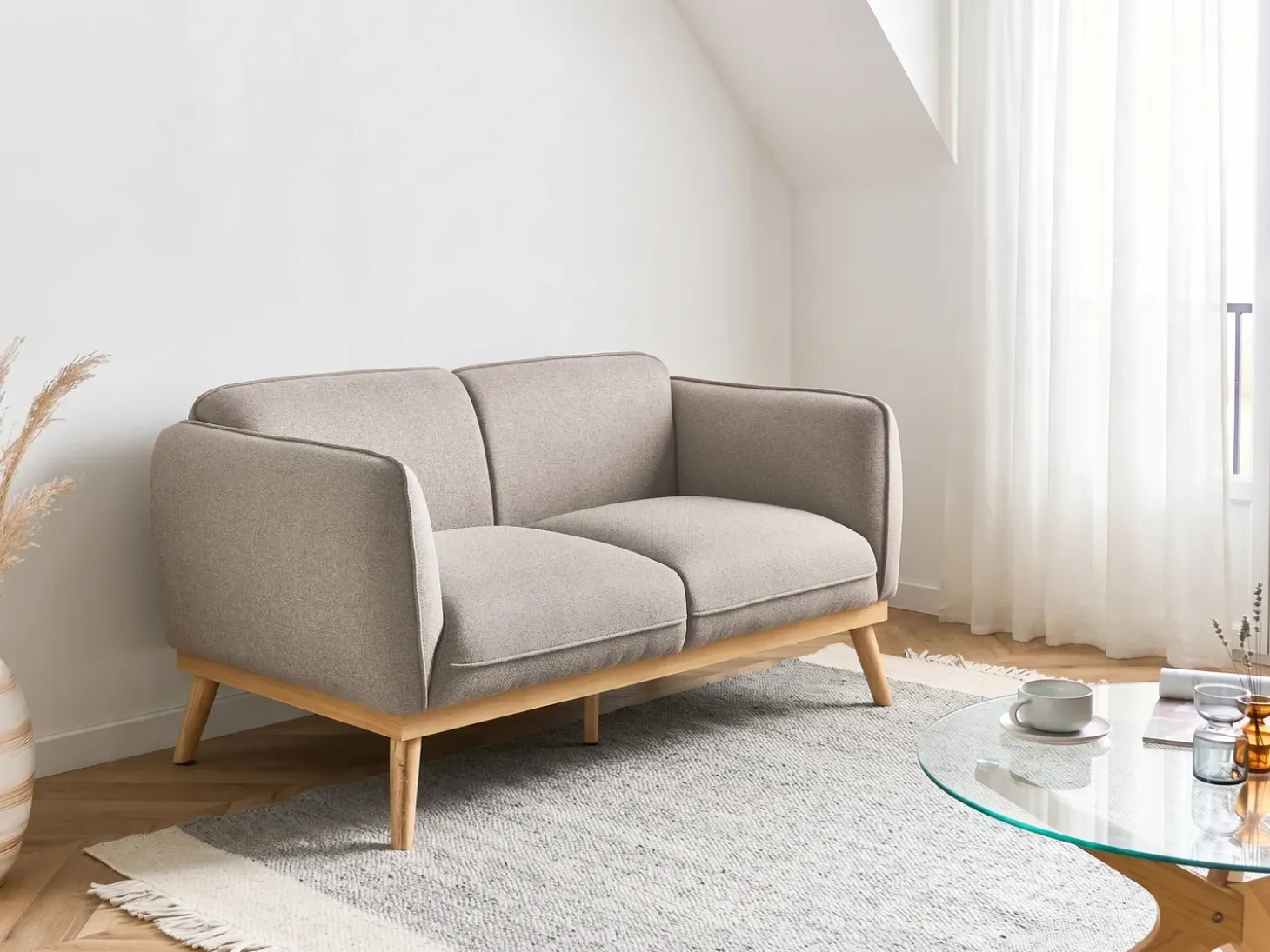 Best Sofa dla 2 osób LJUNG Jasno Sofy Tapicerowane|Sofy Dwuosobowe
