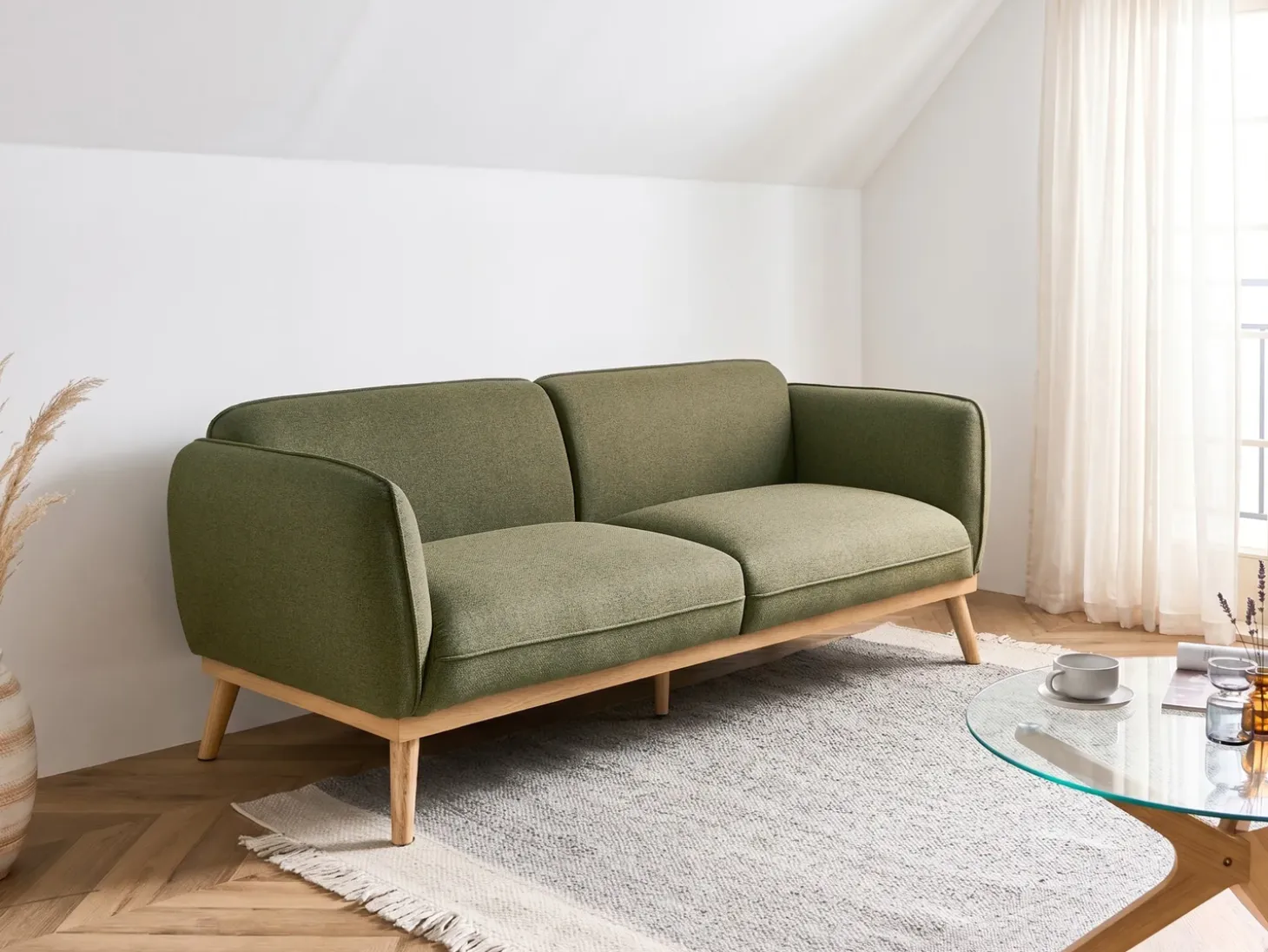Discount Sofa dla 3 osób LJUNG Oliwkowy Sofy Tapicerowane|Kolekcje Sof