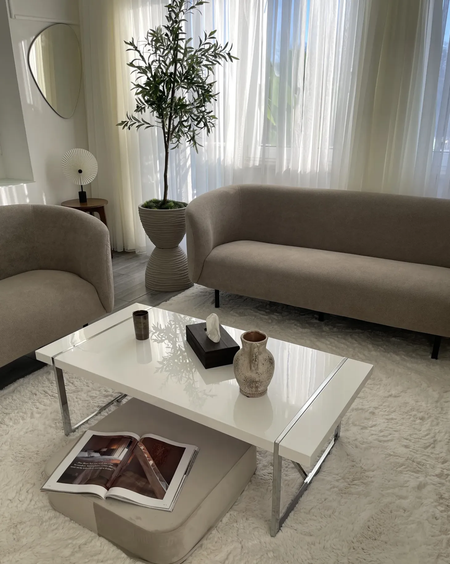 Discount Sofa dla 2 osób LOEN Beżowoszary Sofy Tapicerowane|Sofy Dwuosobowe