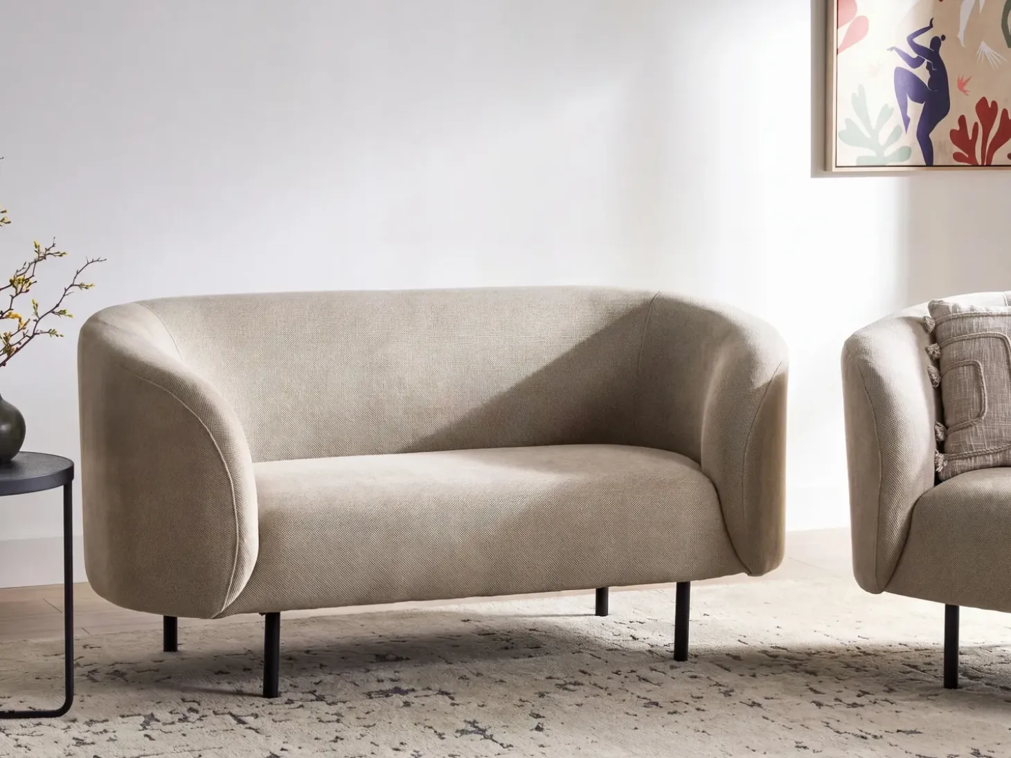 Discount Sofa dla 2 osób LOEN Beżowoszary Sofy Tapicerowane|Sofy Dwuosobowe