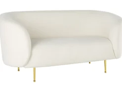 Sale Sofa dla 2 osób LOEN Boucle Biały Sofy Tapicerowane|Sofy Dwuosobowe