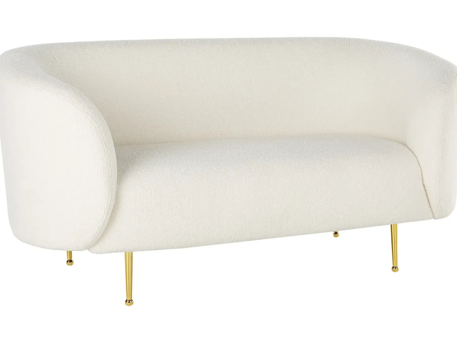 Sale Sofa dla 2 osób LOEN Boucle Biały Sofy Tapicerowane|Sofy Dwuosobowe
