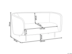 Sale Sofa dla 2 osób LOEN Boucle Biały Sofy Tapicerowane|Sofy Dwuosobowe