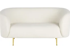 Sale Sofa dla 2 osób LOEN Boucle Biały Sofy Tapicerowane|Sofy Dwuosobowe