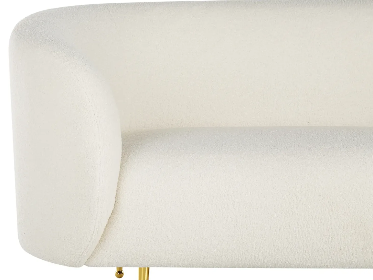 Sale Sofa dla 2 osób LOEN Boucle Biały Sofy Tapicerowane|Sofy Dwuosobowe