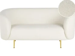 Sale Sofa dla 2 osób LOEN Boucle Biały Sofy Tapicerowane|Sofy Dwuosobowe