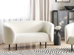 Discount Sofa dla 2 osób LOEN Boucle Biały Sofy Tapicerowane|Sofy Dwuosobowe