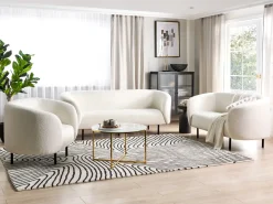 Discount Sofa dla 2 osób LOEN Boucle Biały Sofy Tapicerowane|Sofy Dwuosobowe