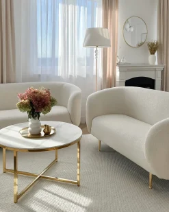 Sale Sofa dla 3 osób LOEN Boucle Biały Sofy Tapicerowane|Kolekcje Sof