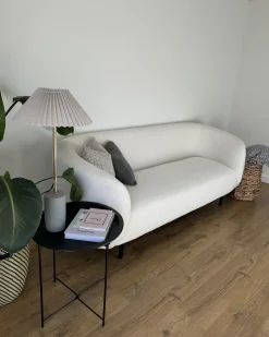 Outlet Sofa dla 3 osób LOEN Boucle Biały Sofy Tapicerowane|Kolekcje Sof