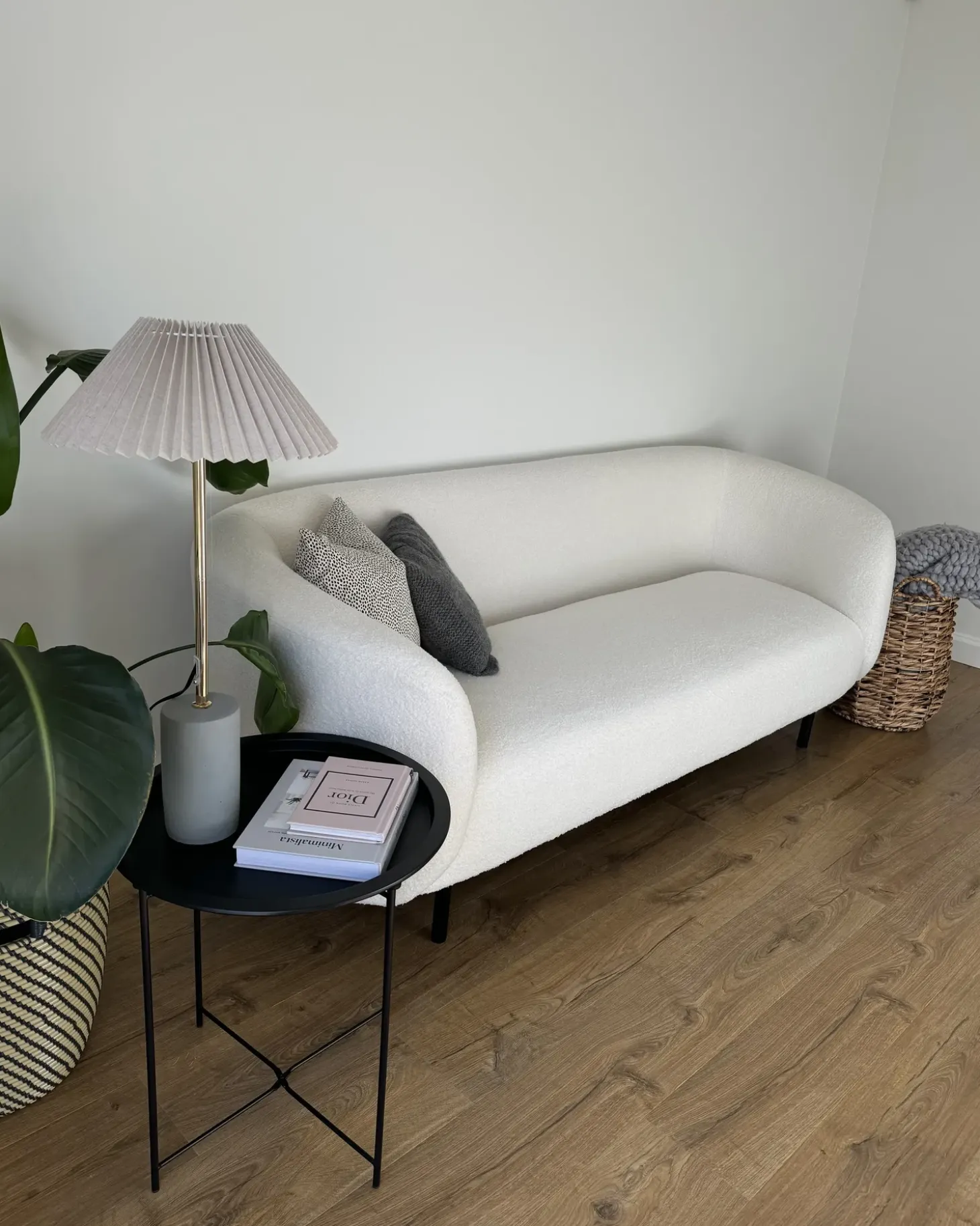 Outlet Sofa dla 3 osób LOEN Boucle Biały Sofy Tapicerowane|Kolekcje Sof