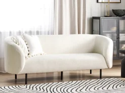 Outlet Sofa dla 3 osób LOEN Boucle Biały Sofy Tapicerowane|Kolekcje Sof
