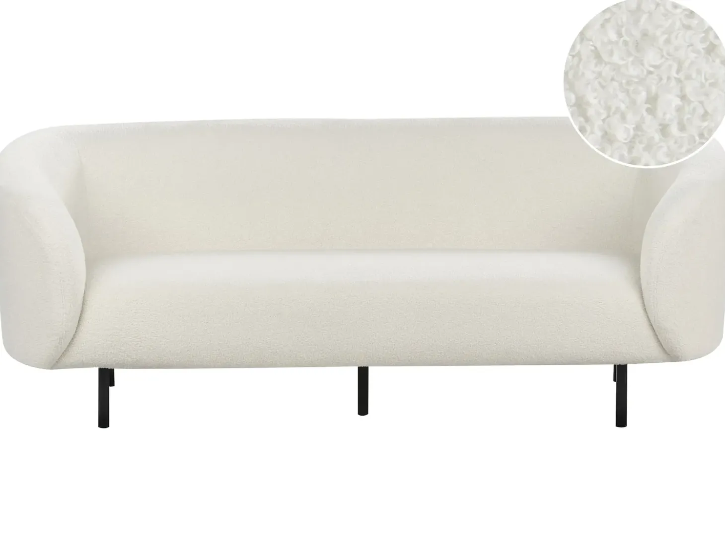 Outlet Sofa dla 3 osób LOEN Boucle Biały Sofy Tapicerowane|Kolekcje Sof