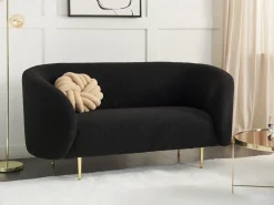 Sofa dla 2 osób LOEN Boucle Czarny Sofy Tapicerowane|Sofy Dwuosobowe