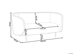 Sofa dla 2 osób LOEN Boucle Czarny Sofy Tapicerowane|Sofy Dwuosobowe