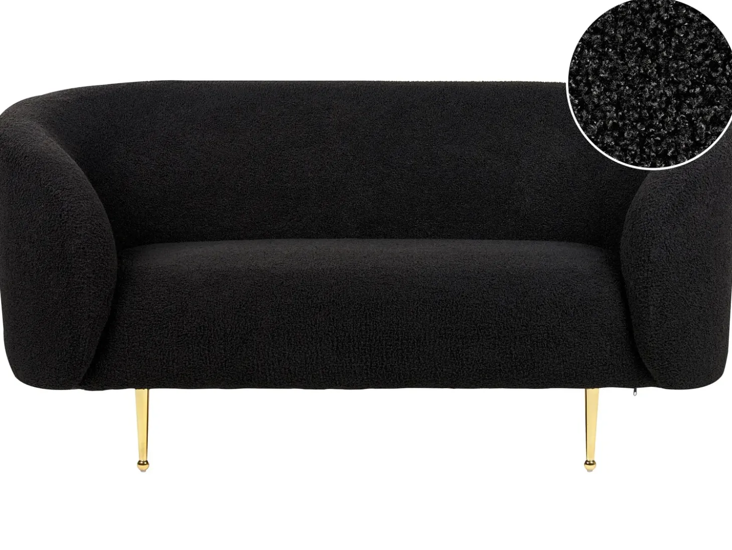 Sofa dla 2 osób LOEN Boucle Czarny Sofy Tapicerowane|Sofy Dwuosobowe