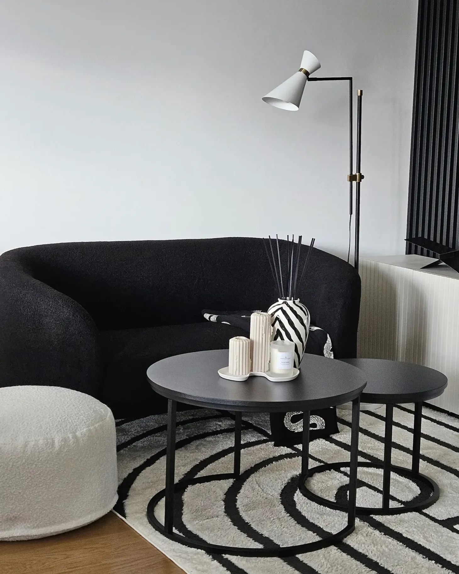 Sofa dla 2 osób LOEN Boucle Czarny Sofy Tapicerowane|Sofy Dwuosobowe