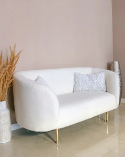 Online Sofa dla 2 osób LOEN Jasnobeżowy Sofy Tapicerowane|Sofy Dwuosobowe