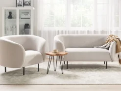New Sofa dla 2 osób LOEN Jasnobeżowy Sofy Tapicerowane|Sofy Dwuosobowe