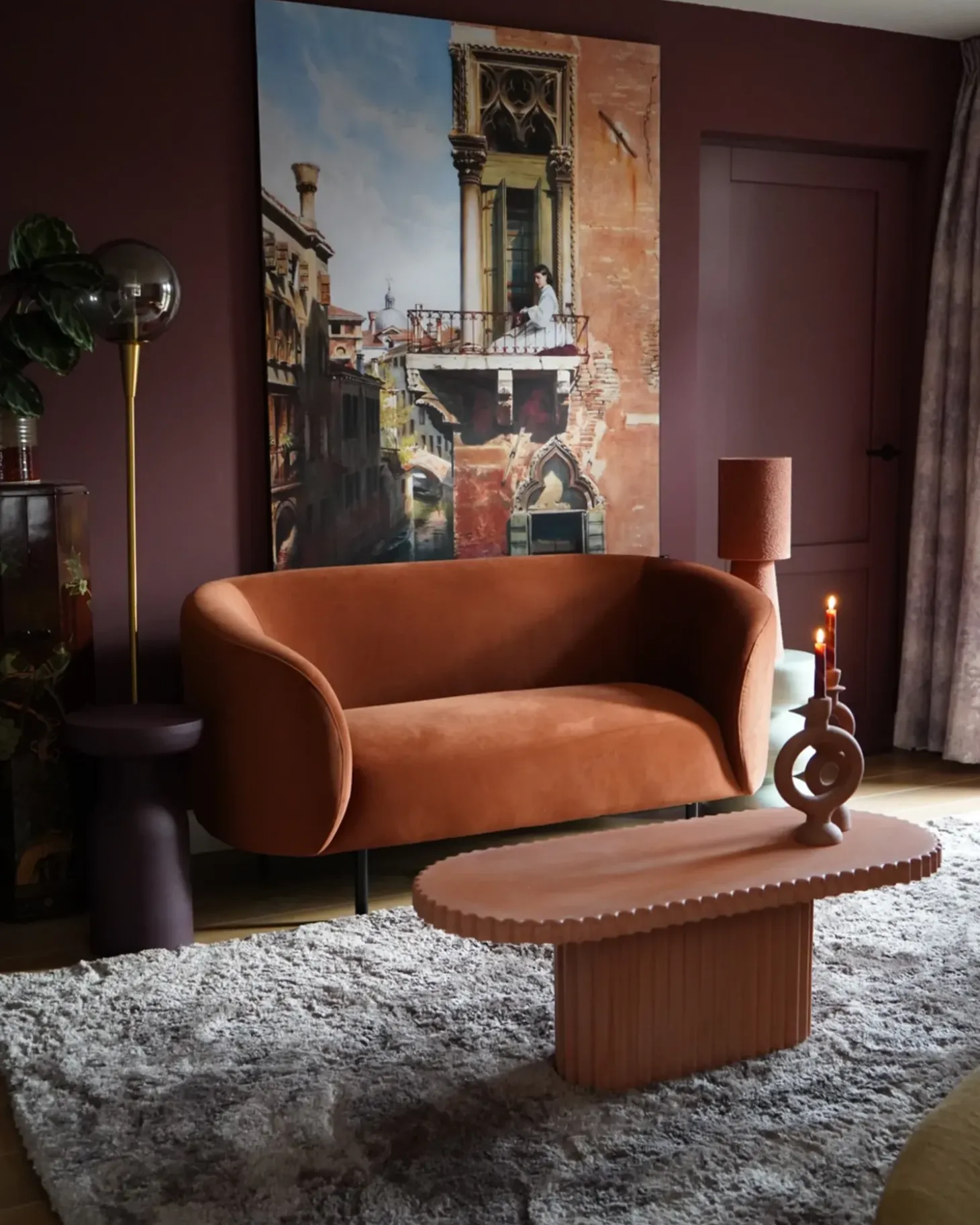 Outlet Sofa dla 2 osób LOEN Welur Pomarańczowy Sofy Tapicerowane|Sofy Dwuosobowe