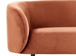 Outlet Sofa dla 2 osób LOEN Welur Pomarańczowy Sofy Tapicerowane|Sofy Dwuosobowe