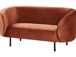 Outlet Sofa dla 2 osób LOEN Welur Pomarańczowy Sofy Tapicerowane|Sofy Dwuosobowe
