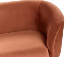 Outlet Sofa dla 2 osób LOEN Welur Pomarańczowy Sofy Tapicerowane|Sofy Dwuosobowe
