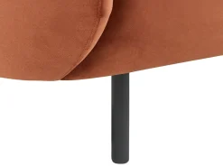 Outlet Sofa dla 2 osób LOEN Welur Pomarańczowy Sofy Tapicerowane|Sofy Dwuosobowe