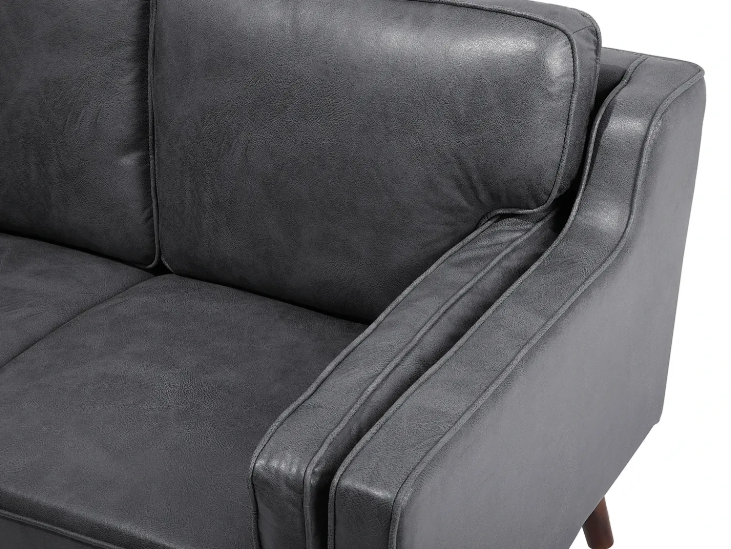 Hot Sofa dla 2 osób LOKKA Ekoskóra Szary Sofy Dwuosobowe|Kolekcje Sof