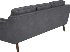 Online Sofa dla 3 osób LOKKA Ekoskóra Szary Kolekcje Sof|Sofy Skórzane