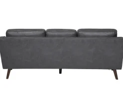 Online Sofa dla 3 osób LOKKA Ekoskóra Szary Kolekcje Sof|Sofy Skórzane