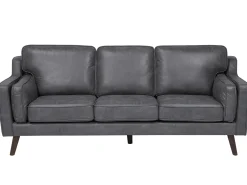 Online Sofa dla 3 osób LOKKA Ekoskóra Szary Kolekcje Sof|Sofy Skórzane