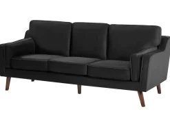 Sale Sofa dla 3 osób LOKKA Welur Czarny Sofy Tapicerowane|Kolekcje Sof