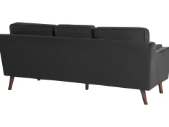 Sale Sofa dla 3 osób LOKKA Welur Czarny Sofy Tapicerowane|Kolekcje Sof