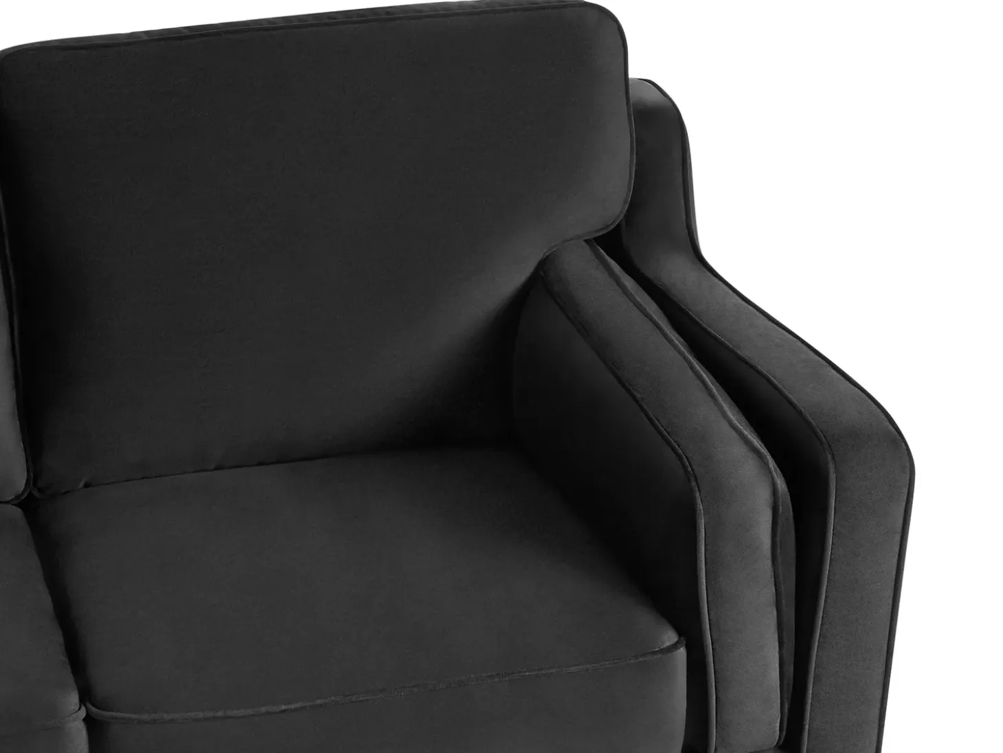 Sale Sofa dla 3 osób LOKKA Welur Czarny Sofy Tapicerowane|Kolekcje Sof