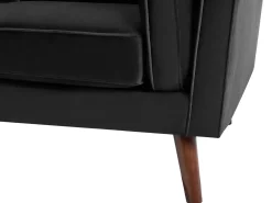 Sale Sofa dla 3 osób LOKKA Welur Czarny Sofy Tapicerowane|Kolekcje Sof